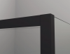 Ronal Sanswiss drzwi wahadłowe jednoczęściowe lewe ze ścianką stałą w linii 140x200 cm, szkło przezroczyste, profile BLACK LINE czarny mat CA31CG1400607